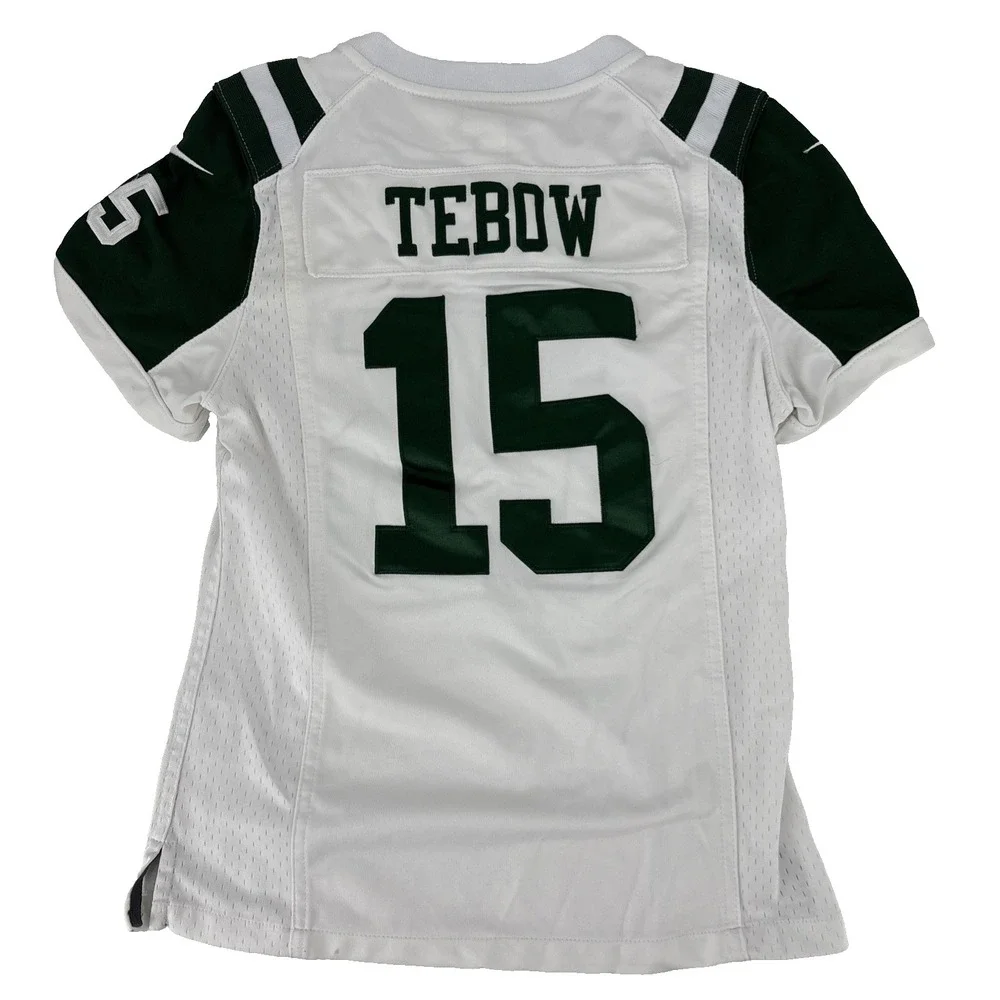 Nike On Field New York Jets #15 Tim Tebow Jersey Women's Size S White Green